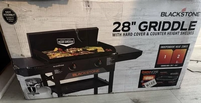 Plancha Blackstone 28 con cubierta dura y estantes de altura de mostrador Foto 1 de 4