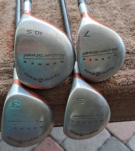 Golf 4 Clubs Set TAYLORMADE BURNER SUPER Steel RH 10.5 Driver 3 5 7 Woods Gra - Picture 1 of 13