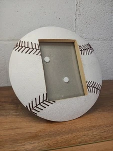 3.5"x5" Baseball Themed Textured White Softball Display Photo Picture Frame - Picture 1 of 7