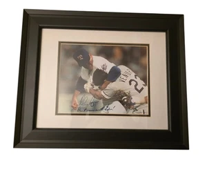 Nolan Ryan foto firmata incorniciata 8x10 Texas Rangers Ventura Fight con messaggio - Foto 1 di 2