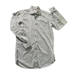 Hamilton Co. 1883 LS Button Up Shirt Jan 21 Gingham Plaid Navy Blue Medium Men - Picture 1 of 8