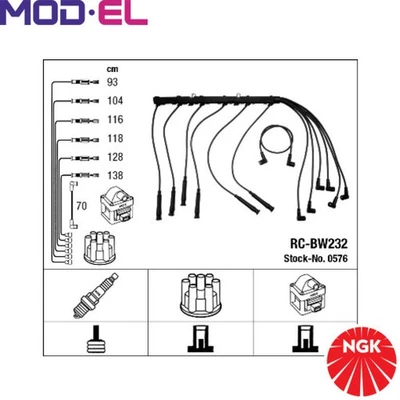 KIT CABLE ENCENDIDO 0576 BMW 3/Convertible/E0/E21 M20B20 2.0L M20B23 2.3L Foto 1 de 4