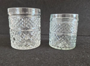 Vintage 2 Bicchieri Acqua e Vino in Vetro Diamond WexFord Motivo a Rombi - Imagen 1 de 4