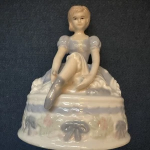 Music Box Porcelain Ballerina Musical Rotating Figurine Plays Swan Lake - Picture 1 of 6