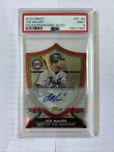 2012 Finest Joe Mauer Auto /15 Die-Cut Face of the Franchise #FF-JM PSA 9 Twins - Picture 1 of 3