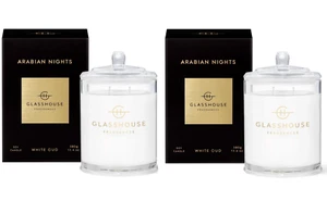 Arabian Nights White Oud Triple Scented Soy Candle 380g x2 Glasshouse Fragrances - Picture 1 of 4