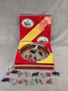 Vintage Reamsa Bullfighting Ring Toy Matadors Bull Horse Figures Rare - Picture 1 of 22