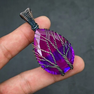 Ametrine Quartz Copper Wire Wrapped Handmade Tree of Life Pendant Jewelry Gift - Image 1 of 4
