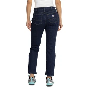 Carhartt Womens Fleece Lined Jeans Relaxed Fit Rugged Flex SIZE 10 SHORT NWT $70 - Picture 1 of 4