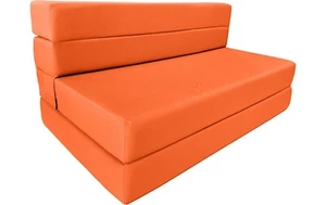 Lounger Folding Foam Mattress, Foldable Studio Chair Bed 6 x 48 x 80 Orange - Picture 1 of 8