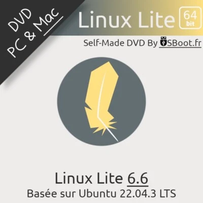 DISQUE DVD LINUX LITE OS 6.6 BASÉE SUR UBUNTU 22.04.3 BOOTABLE LIVE & INSTALL - Photo 1/4