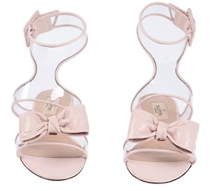 $875 New VALENTINO GARAVANI SANDAL SHOES PINK NUDE CLEAR DOLLY BOW 39 / 7.5 - 8 - Picture 1 of 11