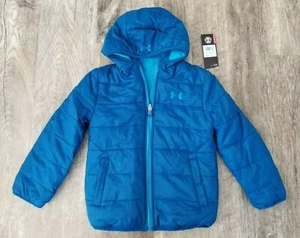 NEW Boys UNDER ARMOUR Winter Jacket Reversible Blue Fleece Storm 5 NWOT ~ $100 - Picture 1 of 7