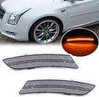 Front Amber LED Side Marker Light Sidemarker Lamp Clear For CADILLAC XTS 2013-17