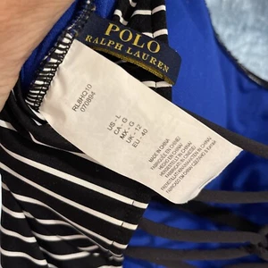 Polo Ralph Lauren gestreifter einteiliger Badeanzug Damen Größe L/12 NEU - Bild 1 von 3