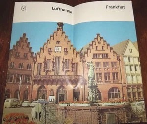 EUC Vintage Lufthansa Frankfurt Deutschland Straßenkarte & Tourist Info Reiseführer Buch - Bild 1 von 2