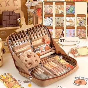 Cute Pencil Case Multifunctional Pen Case Trendy Stationery Set for Students - Picture 1 of 22