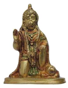 Hanuman Brass Statue Bajrangbali Idol Hindu Religious Figurine Sculpture 5 Inch - Picture 1 of 2