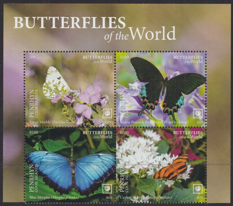 Penrhyn (2020) Butterflies of the World, Part I, Large Stamp - BK/4, Top - Image 1 of 1