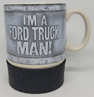 Ford Truck Man Coffee Mug Cup with Rubber Tire Base Built Ford Tough Logo