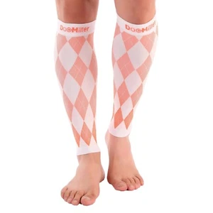 Compression Sleeve Doc Miller Calf 20-30mmHg Recover Varicose Veins WHITE/ORANGE - Picture 1 of 9