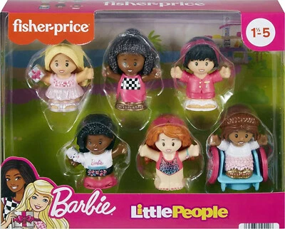 Fisher Price Little People BARBIE 2.5" Tall Figure Bundle 6-Pack Gift Set HKN00 - Image 1 of 3