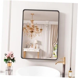 Bathroom Mirror, 22 x 30 Inch Wall Mounted Vanity Mirror with 30"L x 22"W Black - Picture 1 of 7