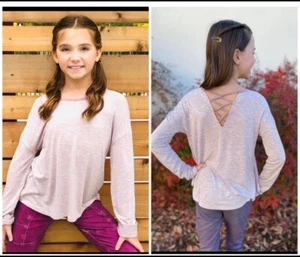 NWT Girls Micro Stripe Long Sleeve Top, Size S (7/8) - Picture 1 of 1