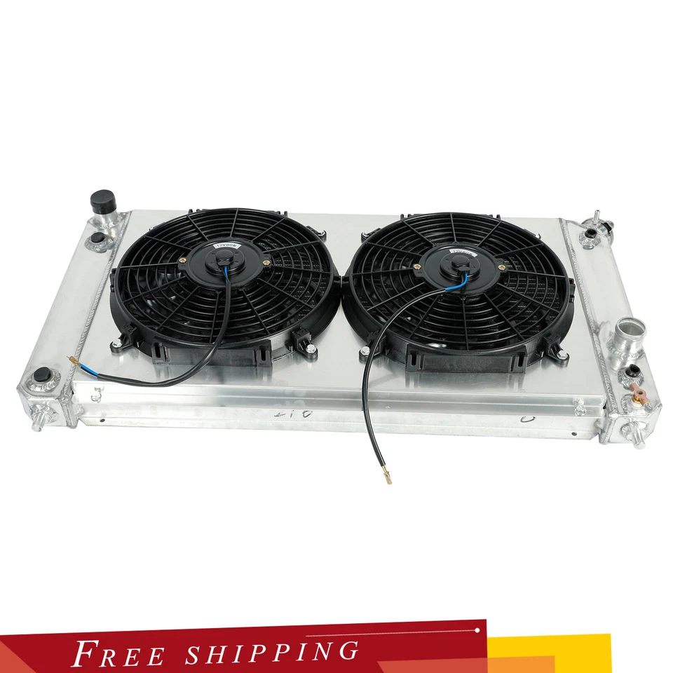 3 Row Aluminum Radiator With Shroud Fan For 96-05 Chevy S10 Blazer 4.3L V6 - Image 1 of 4