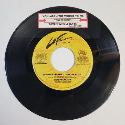 Toni Braxton "You Mean The World To Me" 45 Vg+ Tested Rare Jukebox Title Strip  - Imagem 1 de 4