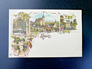 Litho-Postkarte - Gruss aus Krems - um 1900 - Bild 1 von 2