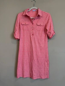 Abito J.McLaughlin rosa Lawrence colletto manica corta nido d'ape XS - Foto 1 di 3