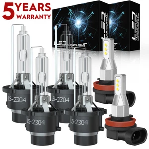 Combo D2S+D2S+H11 LED HID Faro Antiniebla Bombilla Alta Baja 6000K Blanco QC - Imagen 1 de 18