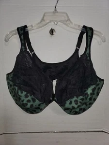 48F GLAMORISE 1245 Green Cheetah Leopard Front-Close Wonderwire Bügel BH  - Bild 1 von 4