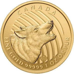 1 oz 200$ Kanada Goldmünze Call of the Wild - Howling Wolf 2014 Originalblister - Picture 1 of 4