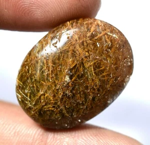 44.35 Ct Natural Rutilated Crystal Inside Brown Hair Top Quality Gemstone - Picture 1 of 4