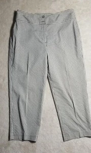 Chicos Gingham Stretch kurze/Caprihose olivgrün und weiß Größe 1 gebraucht, in einwandfreiem Zustand - Bild 1 von 10
