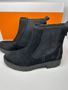 Timberland Women's 10 Courmayeur Valley Chelsea Black Nubuck Boots NIB - Picture 1 of 6