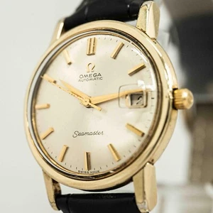 *Vintage 1963* OMEGA Seamaster Cal.562 Automatic Gold Dial Date 34mm Mens Watch - Picture 1 of 16