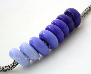 BLUE Pairs * EUROPEAN CHARM lampwork glass beads TANERES sra - Picture 1 of 19