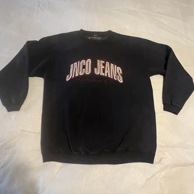 Sudadera Camisa Vintage JNCO Jeans Crew Logo Grande Años 90 Y2K De Colección Deletrear Foto 1 de 4