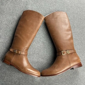 Ralph Lauren Brooke Tall Brown Leather Zip Up Knee High Boots UK 7 EU 40.5 US 9 - Picture 1 of 14