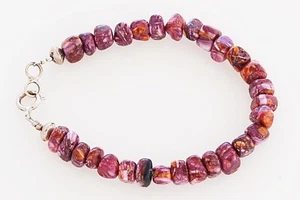 Native American Handmade Santo Domingo Purple Shell Bead Bracelet - Picture 1 of 1