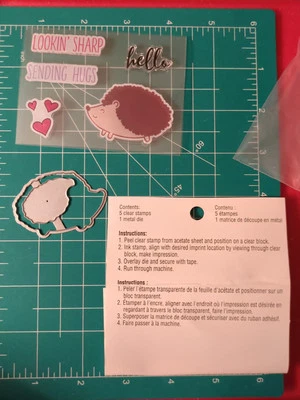 Nuevo juego de sellos de acrílico transparente herramienta troquelada de metal recuerdos erizo abrazos afilados Foto 1 de 2