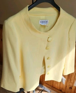 Brownstone Studio Jacket Womens Size 18 Button Front Yellow Vintage NWT - Picture 1 of 10