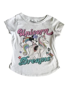 Disney XS (4/5) Minnie Mouse T-shirt Short Sleeve GUC Unicorn Dreams Graphic - Picture 1 of 7