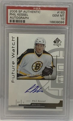 2006 SP AUTHENTIC #163 PHIL KESSEL AUTO RC FUTURE WATCH ROOKIE #665/999 PSA 10 - Image 1 of 3