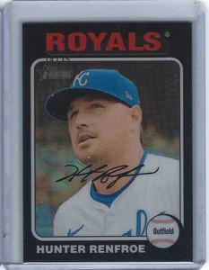 2024 Topps Heritage Chrome Hunter Renfroe #592 Black Refractor #14/75  - Picture 1 of 1