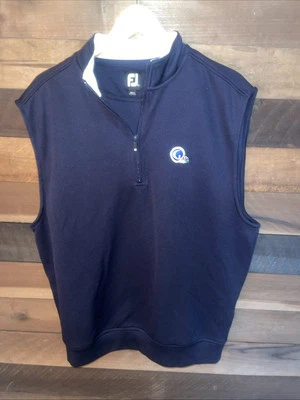 Footjoy 1/4 Quarter Zip Men's Large Navy Blue Golf Pullover Vest NBC Sports - Image 1 of 4