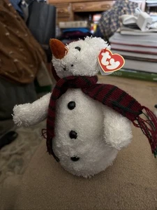 TY Beanie Babies CHILLINGS Pupazzo di Neve Attico Collezione Tesoro - Foto 1 di 5